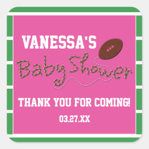 Baby shower DE FOOTBALL ROSE TYPOGRAPHIE Étiquette