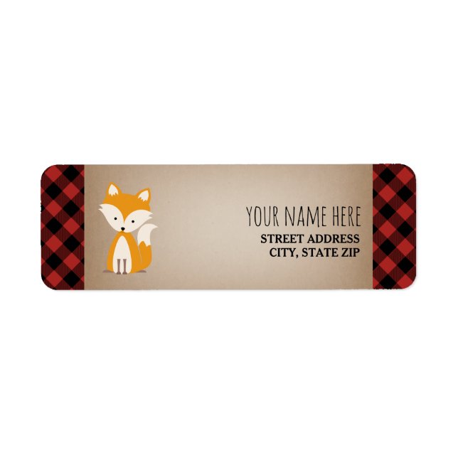 Baby shower de Fox de Buffalo Plaid (Devant)