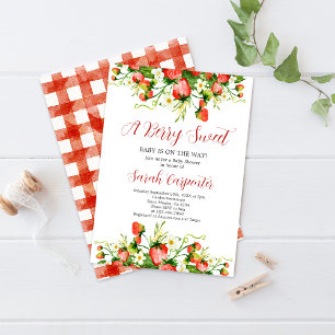 Baby shower de fraise Invitation fille