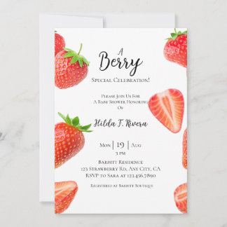 Baby shower de fraise sucrée Invitation