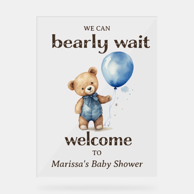 Baby shower de garçon Teddy Bear Bienvenue (Recto)
