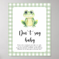 Baby shower de grenouille Ne dites pas Poster bébé