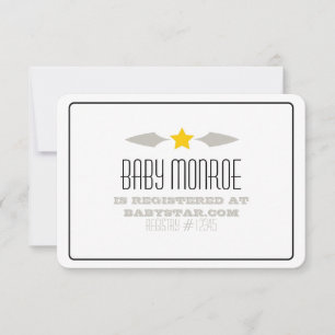 BABY SHOWER DE LA CARTE DE REGISTRE BÉBÉ STAR
