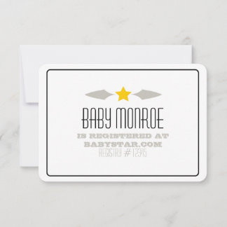 BABY SHOWER DE LA CARTE DE REGISTRE BÉBÉ STAR