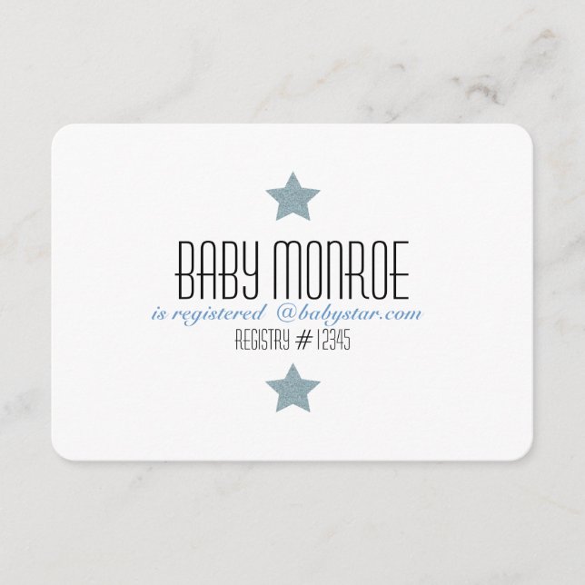 Baby shower DE LA CARTE DE REGISTRE TWINKLE TWINKL (Devant)