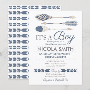 Baby shower de la flèche tribale Invitation Garçon
