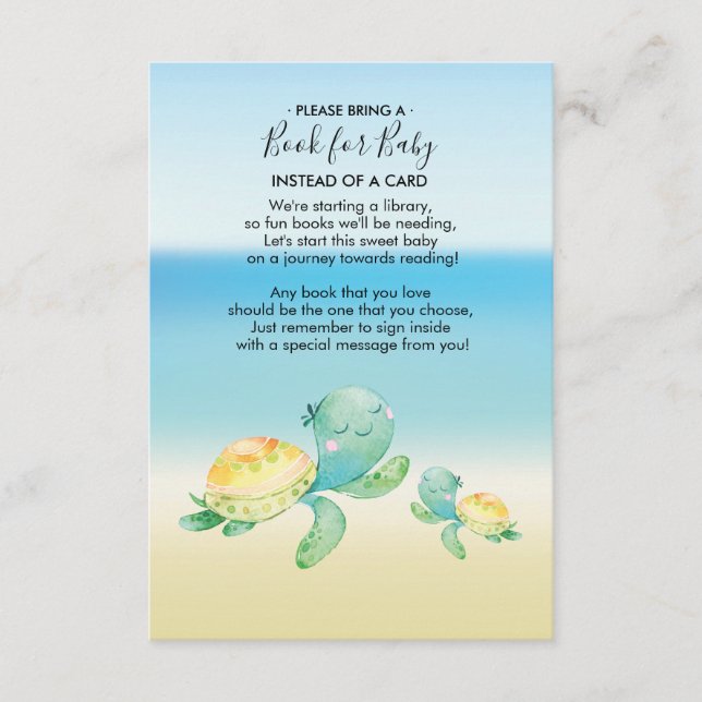 Baby shower de la tortue marine pour la carte bébé (Devant)