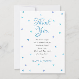 Baby shower de l'amour bleu poème Merci