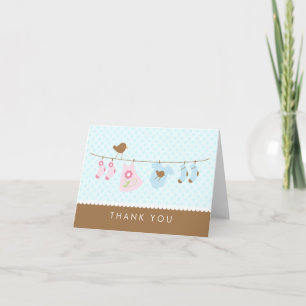 Baby shower de ligne de vêtements Merci Cartes