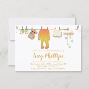 Baby shower de linge de bébé Invitation