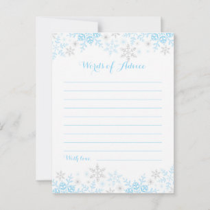 Baby shower de Little Snowflake Mots de conseil