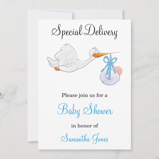 Baby shower de livraison spéciale Invitation (Devant)