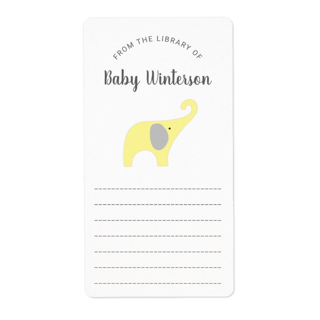 Baby shower de livre Neutre Genre Eléphant (Devant)