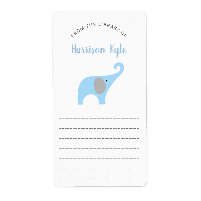 Baby shower de livres Blue Elephant, plaques (Devant)