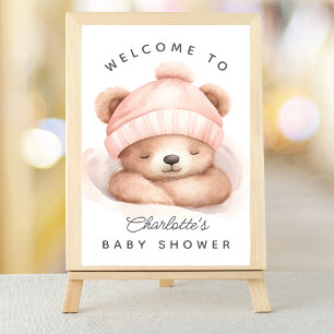 Baby shower de l'ours de bascule Affiche de bienve