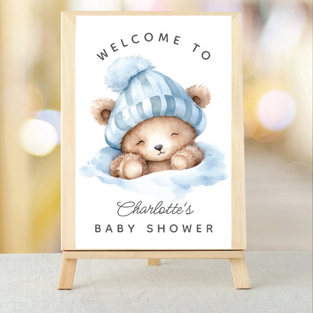Baby shower de l'ours de bascule Affiche de bienve (Créateur téléchargé)