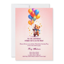 Baby shower de l'ours en peluche Invitation pour l