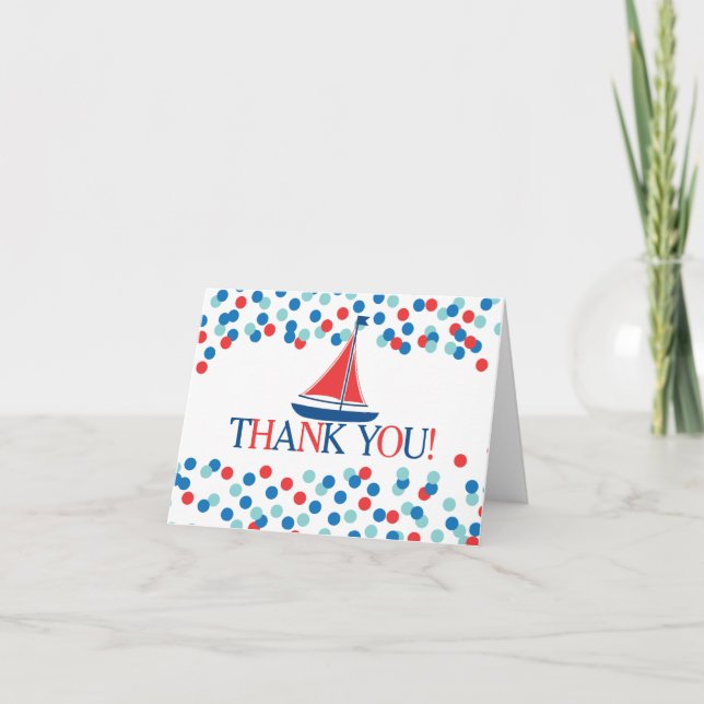Baby shower de Merci de bateau à voile nautique mo (Devant)