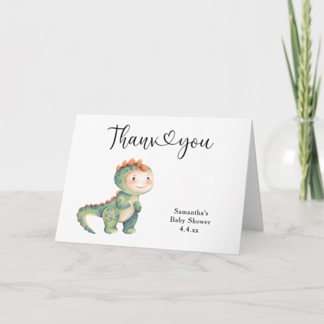 Baby shower de Merci de dinosaure garçon (Devant)