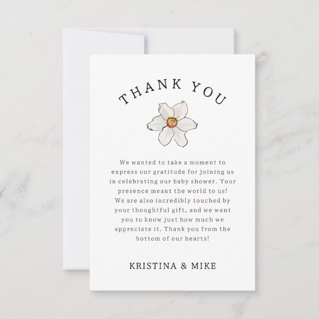 Baby shower de Merci de la jonquille de printemps (Devant)