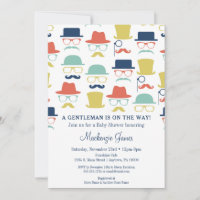 Baby shower de messieurs Invitation Mustache Casqu