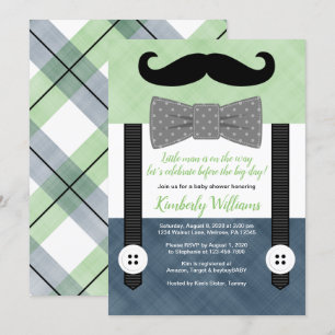 baby shower de moustache invitation cravate de la
