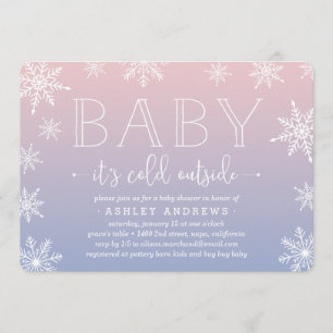 Baby shower de neige en hiver Invitation Brouill