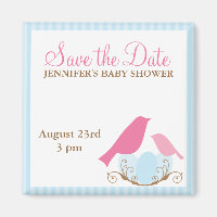 Baby shower de nids d'oiseaux Magnet Réservez la d
