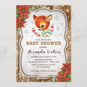 Baby shower de Noël d'hiver Reinder Invitation