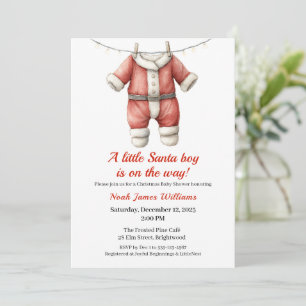 Baby shower de Noël Garçon   Invitation de bébé pè