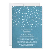 Baby shower de nuit bleu étoilé Invitation