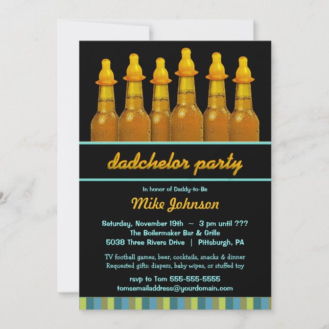 Baby shower de papa - invitations de partie de (Devant)