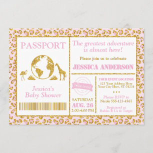 Baby shower de passeport Safari Invitation