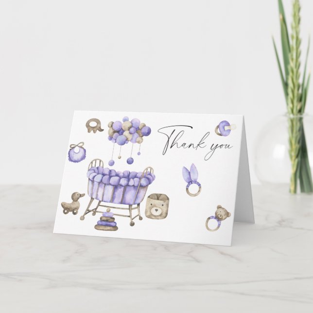 Baby shower de pépinière - Carte de remerciements (Devant)