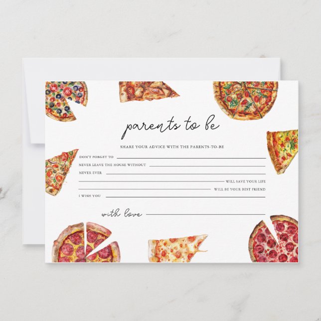 Baby shower de pizza Conseils pour la carte Parent (Devant)