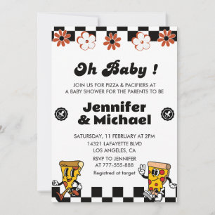 Baby shower de pizza Invitation Oh Baby Pacifier