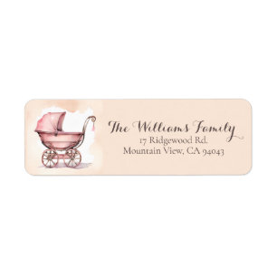 Baby shower de poussette Vintage rose