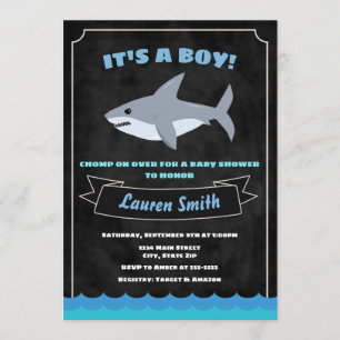 Baby shower de requin Invitation bébé requin