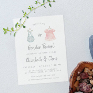 Baby shower de révélation de genre Invitation rose