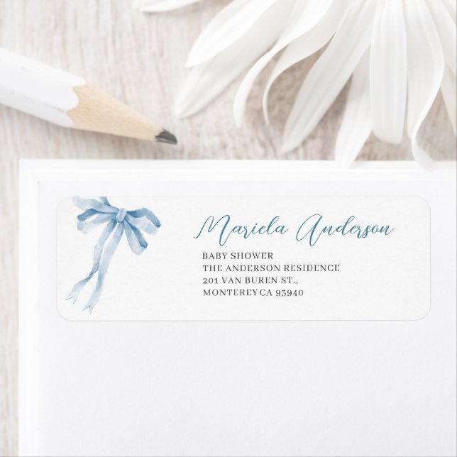 Baby shower de ruban à ruban à bois élégant à aqua (En situation)