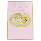 Baby shower de sac cygne rose et orange