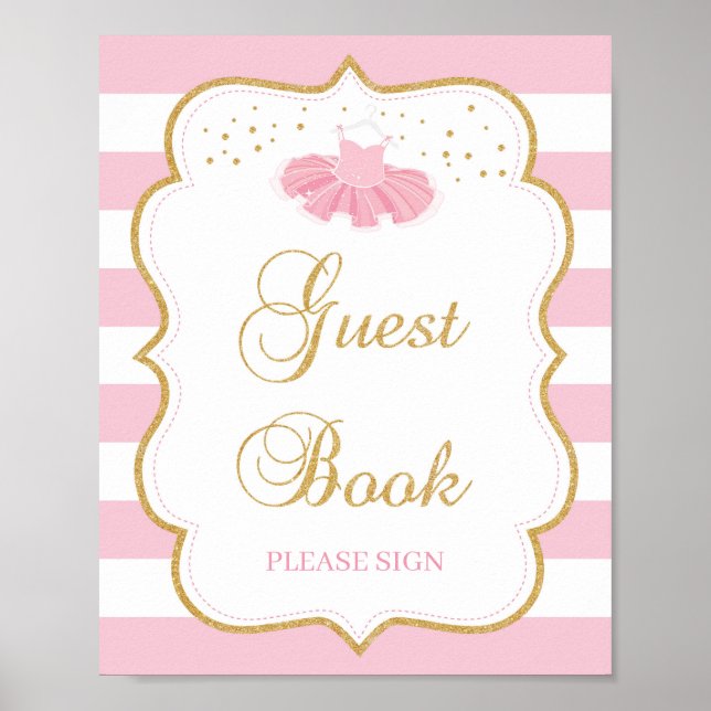 Baby shower de signalisation pour le livre d'or (Devant)