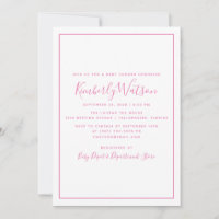 Baby shower de simplicité Invitation | Rose
