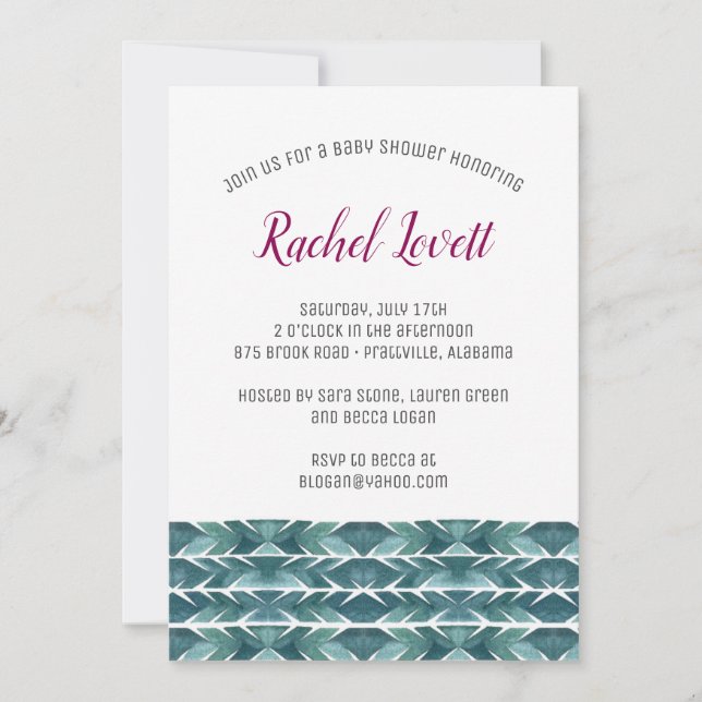 Baby shower de texture Cactus Invitation (Devant)