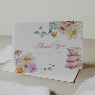 Baby shower de thé fleur sauvage Merci