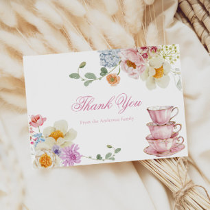 Baby shower de thé fleur sauvage Merci