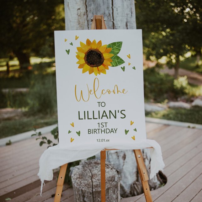 Baby shower de tournesol ou Affiche de bienvenue d (Créateur téléchargé)