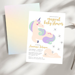 Baby Shower de unicornio de color pastel mágico Invitation