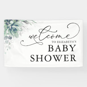 Baby shower de verdure Succulents Bannière de bien