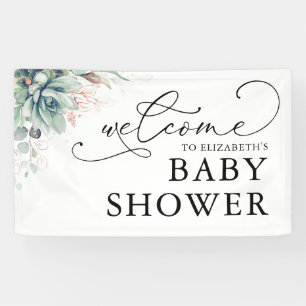 Baby shower de verdure Succulents Bannière de bien